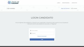 
                            8. Login candidato - Digital Job Placement