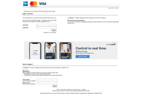 
                            6. Login cardservice - Swisscard AECS GmbH