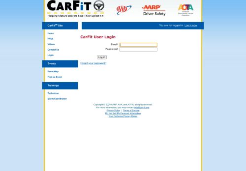 
                            10. Login - CarFit