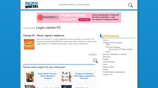 
                            12. Login cartola FC - Palpite Digital