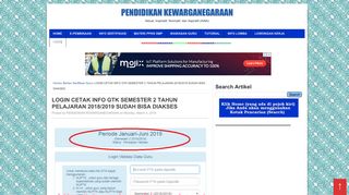 
                            8. LOGIN CETAK INFO GTK SEMESTER 1 TAHUN PELAJARAN 2018 ...