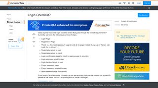 
                            10. Login Checklist? - Stack Overflow