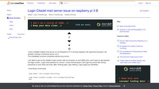 
                            1. Login Citadel mail server issue on raspberry pi 3 B - Stack Overflow