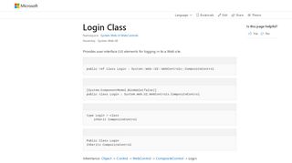 
                            1. Login Class (System.Web.UI.WebControls) | Microsoft Docs