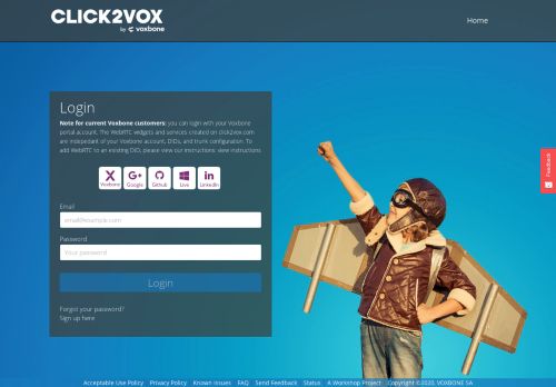
                            8. Login - Click2Vox by Voxbone