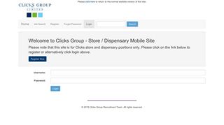 
                            4. Login - Clicks Group Recruitment Team mobile site