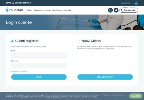 
                            1. Login cliente - Yougenio