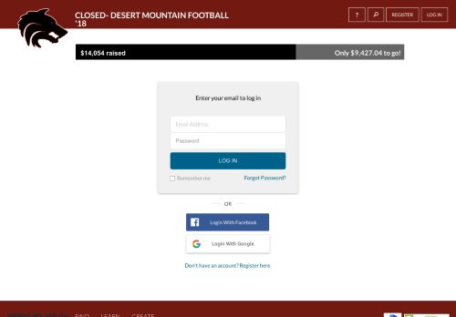 
                            9. Login - CLOSED- Desert Mountain Football '18 - American Youth