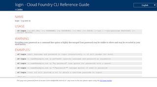 
                            7. login - Cloud Foundry CLI Reference Guide