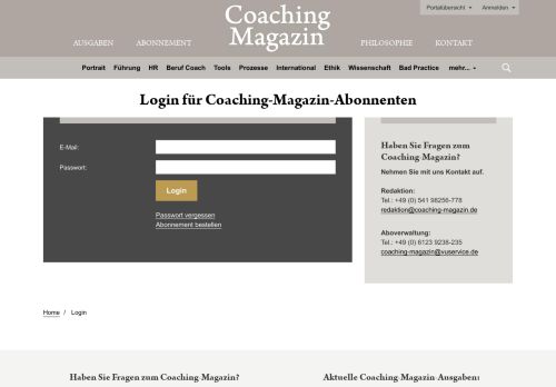 
                            9. Login - Coaching-Magazin