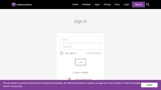 
                            8. Login · Codeanywhere