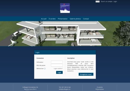 
                            12. Login - Cofingest Immobilier SA