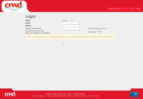 
                            2. Login - Colégio Nossa Senhora das Dores