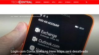 
                            5. Login com Conta Nokia no Here Maps será desativado | Tech Central
