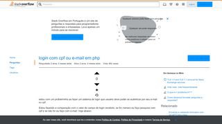 
                            13. login com cpf ou e-mail em php - Stack Overflow em Português