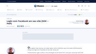 
                            1. Login com Facebook em seu site (SDK – PHP) | iMasters