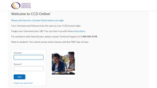 
                            6. Login - Community College of Denver - D2L