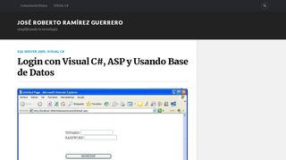 
                            11. Login con Visual C#, ASP y Usando Base de Datos – José Roberto ...