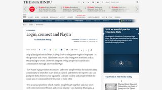 
                            3. Login, connect and PlayIn - The Hindu