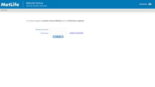 
                            1. Login Cotizador MetLife - MetLife Online