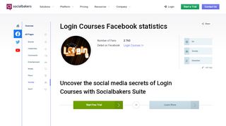 
                            5. Login Courses | Detailed statistics of Facebook page | Socialbakers