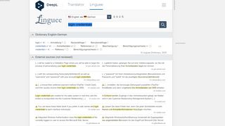 
                            4. login credentials - German translation – Linguee