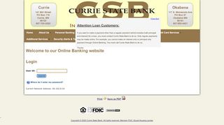 
                            8. Login - Currie State Bank
