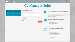 
                            2. Login - CV Manager Suite