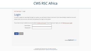 
                            9. Login - CWS RSC Africa