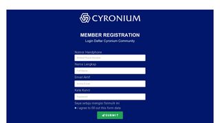 
                            3. Login Daftar Cyronium Community - Registrasi Akun Member Baru