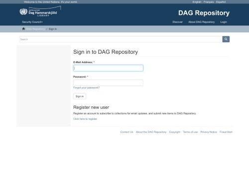 
                            4. Login - DAG Repository - the United Nations