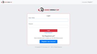 
                            12. Login | Dance World Cup