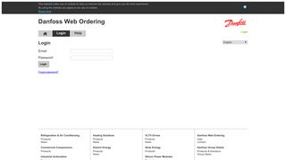 
                            2. Login - Danfoss Web Ordering