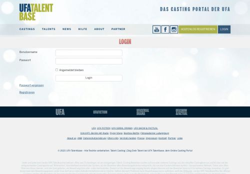 
                            7. Login - Das Casting Portal der UFA | UFA Talentbase | Kostenlose ...