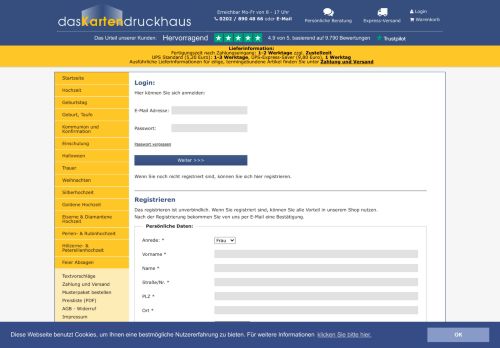 
                            1. Login - daskartendruckhaus.de