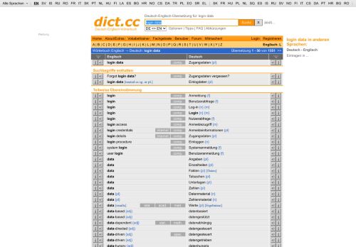 
                            2. login data | Übersetzung Englisch-Deutsch - dict.cc