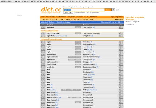 
                            4. login data | Übersetzung Englisch-Deutsch - dict.cc