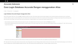 
                            12. Login Database Accurate Dengan Alias | Accurate Indonesia