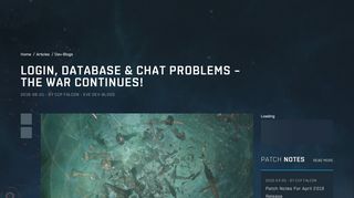 
                            6. Login, Database & Chat Problems – The War Continues! | EVE Online