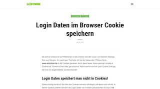 
                            1. Login Daten im Browser Cookie speichern – (#) Netzware