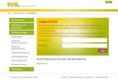 
                            3. Login-Daten - Online-Service SVB-Siegen
