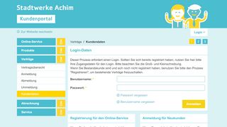 
                            3. Login-Daten - Stadtwerke Achim