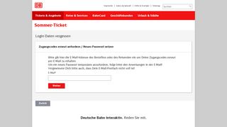 
                            8. Login Daten vergessen? - Deutsche Bahn Sommer-Ticket