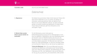 
                            2. Login Datenschutz - Deutsche Telekom