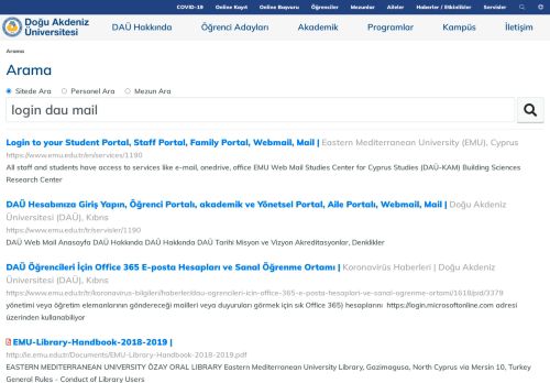 
                            9. login dau mail | Arama | Doğu Akdeniz Üniversitesi (DAÜ), Kıbrıs