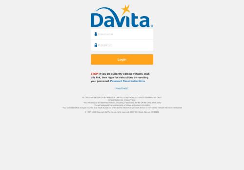 
                            1. Login - DaVita Village Login Service