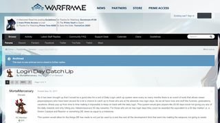 
                            6. Login Day Catch Up - General - Warframe Forums