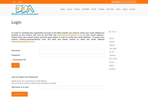 
                            8. Login - DDA - Dhahran Dive Association