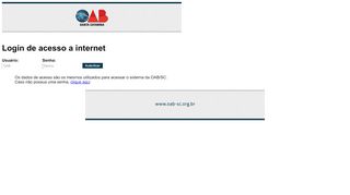 
                            6. Login de acesso a internet - OAB/SC