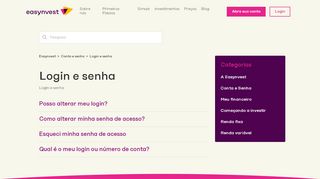 
                            1. Login de Acesso ou Conta – Easynvest